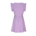 thumbnail image 6 of Aoujea Womens Jumpsuits Dressy Women Fashion Summer Casual Ruffle Sleeve V-Neck Printing Dress Short Dress Sleeveless Dresses for Women 20$ & Under Dress, 6 of 8