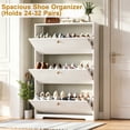 thumbnail image 5 of Skyhill Shoe Cabinet with 3 Flip Drawers,Modern Shoe Organizer for Entryway,White, 5 of 10