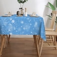 thumbnail image 3 of YFYANG Rectangular Polyester Table Cloth Blue Snowflake Pattern Table Cover for Indoor Outdoor Kitchen Restaurant Table Decoration Tablecloths，54" X 72", 3 of 9