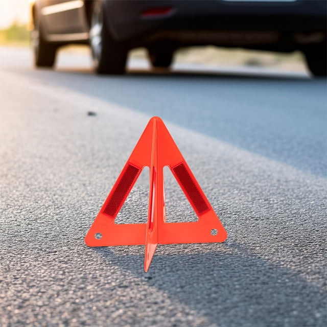 AURARMLET Panneau d'Avertissement Triangle en Plastique Rouge 4 Pcs pour Triangles de Sécurité au Bord de la Route