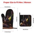 thumbnail image 3 of Oven Mitts and Pot Holders Sets of 4, Glasses Wine Grapes Kitchen Gloves for Cooking Baking Fresh Fruit Leaf Hot Pads BBQ Potholders, 3 of 6