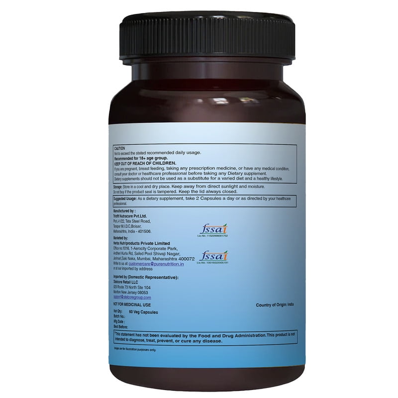 Pure Nutrition Good Gut Men's Probiotics 60 Billion CFU, 20 Strains | 60 Caps | Probiotics for Men with Organic Prebiotic Blend | Once Daily | NON GMO | Gluten Free