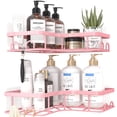 thumbnail image 3 of Organizador de ducha adhesivo estante de acero inoxidable con 8 ganchos sin taladrar almacenamiento baño, 3 of 3