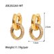 thumbnail image 1 of Pendientes de circonita de cristal de acero inoxidable para mujer, aretes de aro geométricos, colgante de fiesta, regalo de joyería, moda clásica, 1 of 4