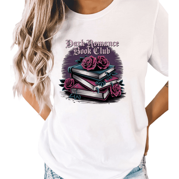 White Dark Romance Literary Club Print T-Shirt Graphic Tees Shirts Dark Romance Aesthetic S-5XL Mystical Tops