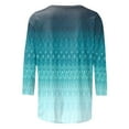 thumbnail image 4 of TSADFHJI Hauts pour Femmes Habillés Hauts pour Femmes Chemises Mi-Longues Manches Trois Quarts Chemises Graphiques T-Shirts T-Shirts Décontractés Hauts Tunique à Col Rond S Bleu, 4 of 5