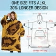 thumbnail image 4 of Oversized Wearable Blanket Hoodie,Yellow and Brown Of Leopard Print Sherpa Blanket Hoodie with Super Pockets,Super Warm Fuzzy Pullover for Women & Men, 4 of 6