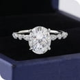 thumbnail image 2 of Cora Jewellery 2.75CT Oval Moissanite Hidden Halo Engagement Ring For Women, 10K White Gold, 2 of 5