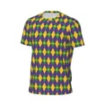 thumbnail image 6 of Wukai Mardi Gras Print Men's Short-Sleeved Mesh T-Shirt,Quick-Dry Short Sleeve Workout T-Shirt-X-Small, 6 of 8