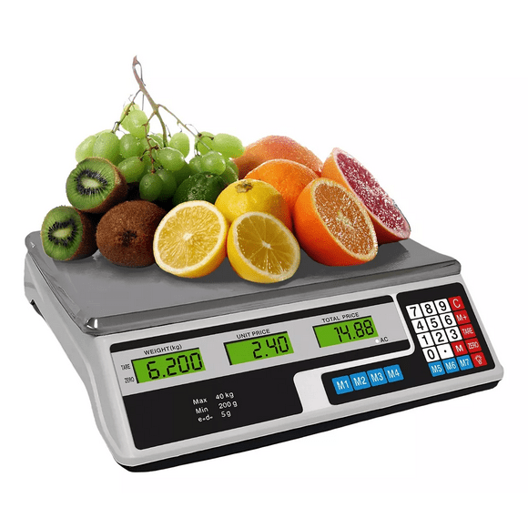 Báscula Digital 40 Kg Comercial BLOOSOM Pantalla Lcd Función Tara