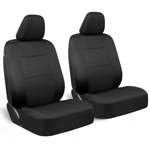 BDK PolyPro Car Seat Covers Front Set in Black 2 Front Seat Covers for Cars, Easy to Install Car Seat Cover Set, Car Accessories for Auto Trucks Van SUV