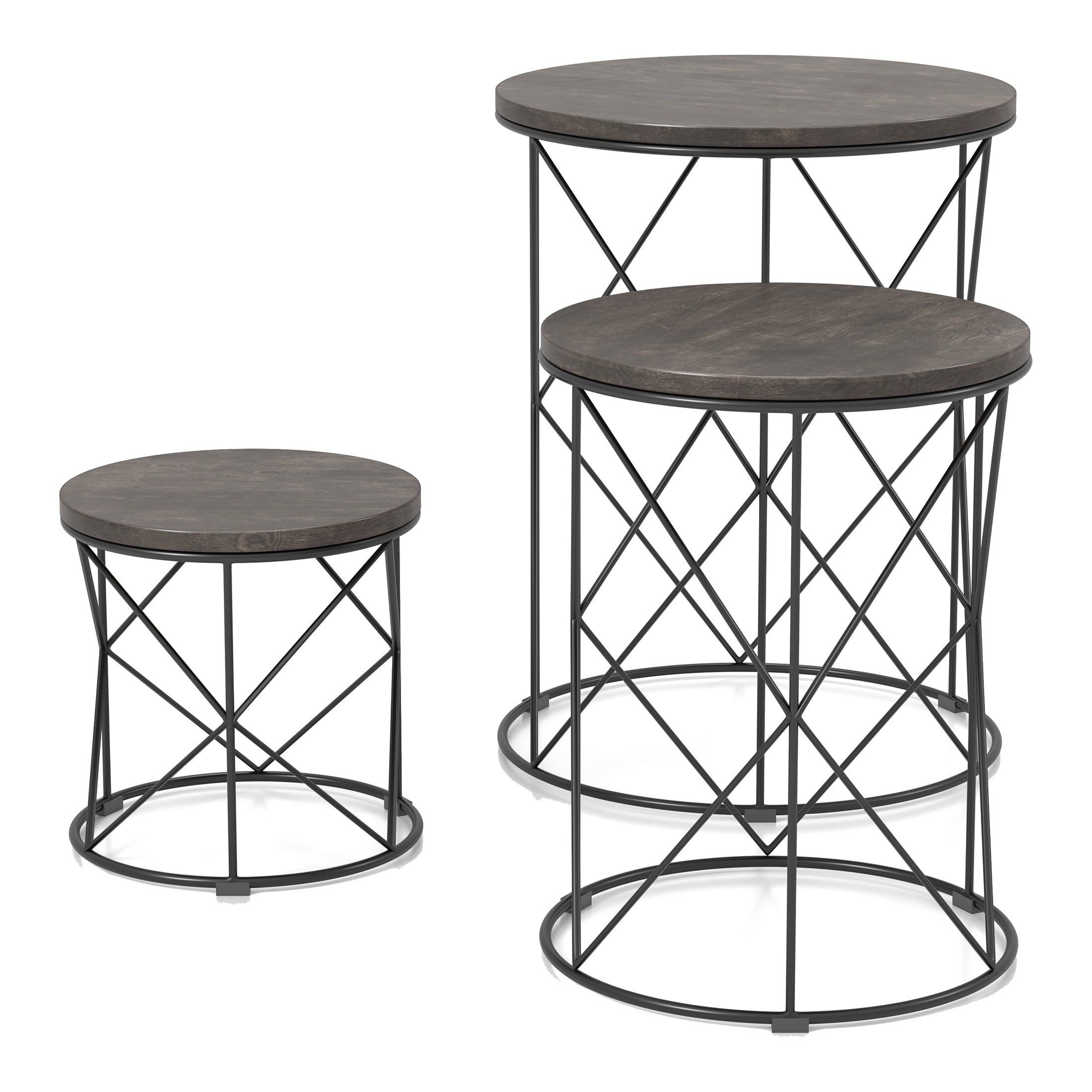 Furniture of America Melmar 3-Piece Nesting Tables, Walnut