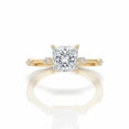 thumbnail image 2 of Jewelerix Princess Cut Diamond Engagement Ring in Vermeil 14K Yellow Gold with Side Stone Accents, Classic Solitaire Style Wedding Ring for Her, 2 of 5