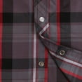 thumbnail image 3 of Coevals Club Mens Pearl Snap Plaid Western Cowboy Button Up Short Sleeve Shirts Purple Red Black 23 Medium, 3 of 7