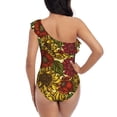 thumbnail image 5 of Easygdp Sunflower Women's One Shoulder Ruffle Monokini Bathing Suits with Removable Chest Pad, Quick Drying - XX-Large, 5 of 8