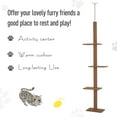 thumbnail image 3 of PawHut Floor-to-Ceiling Cat Tree Cat Climbing Tower with Sisal-Covered Scratching Posts Natural Cat Tree Activity Center for Kittens Cat Tower Furniture, Brown, 3 of 9
