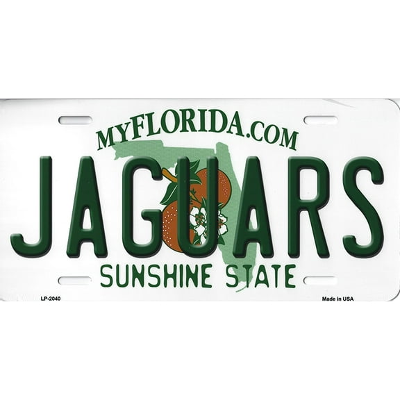Jaguars Florida State Background Novelty Metal License Plate Tag (Jaguars)