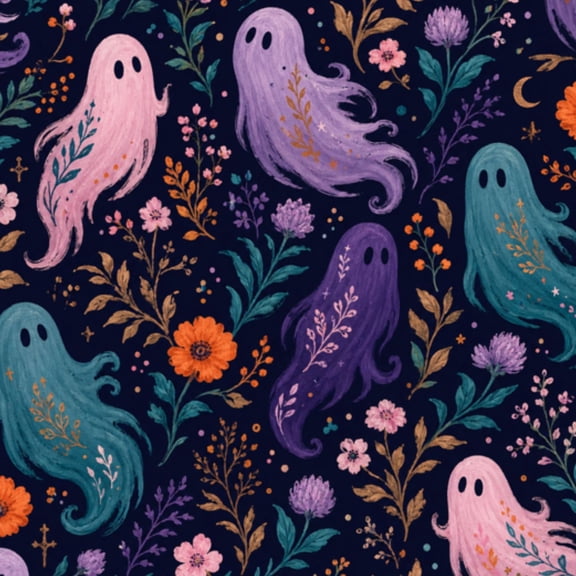 Gothic Peel and Stick Wallpaper Cute Floral Ghost Forest Funny Dark Romantic Ghost Dark Academia Wall Mural 23.6in x 9.8ft Self Adhesive Removable Wall Paper Renter Friendly Wallpaper for Bedroom