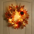thumbnail image 3 of LSLJS Fall Wreath for Front Door,Autumn Wreath Decorations 15.7"Thanksgiving Fall Wreath Harvest Farmhouse Wreath with Maple Leaf Pumpkins,Sunflower for Home, Wall, Porch, Outside/Indoor, 3 of 4