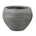 thumbnail image 1 of LuxenHome Gray Pottery-Style 11.75-inch Round MgO Planter, 1 of 5