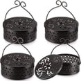 thumbnail image 1 of 4PCS Encens Bobine Titulaire Bronze Rétro Portable Suspendu Encens Brûleur Titulaire avec Poignée Ronde Encens Titulaire, Noir, 1 of 7