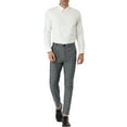 thumbnail image 2 of Unique Bargains Men's Slim Fit Plaid Business Pants Trousers with Pockets 32 Gray, 2 of 7
