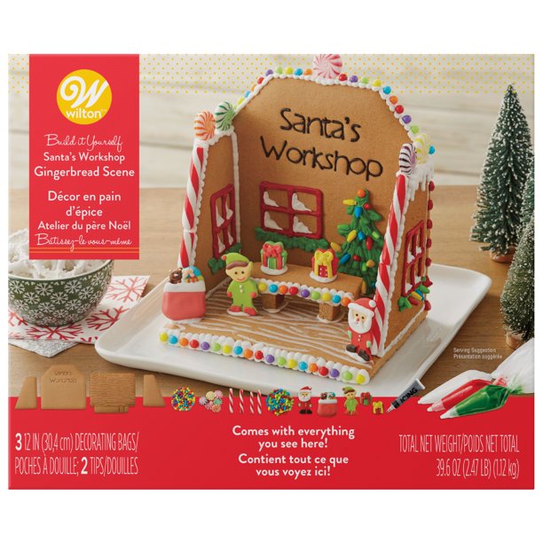 Wilton BuilditYourself Gingerbread Scene Decorating Kit, Santa's