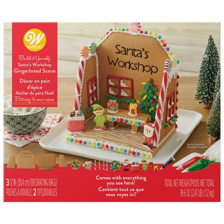 Wilton Build-it-Yourself Gingerbread Scene Decorating Kit, Santa's