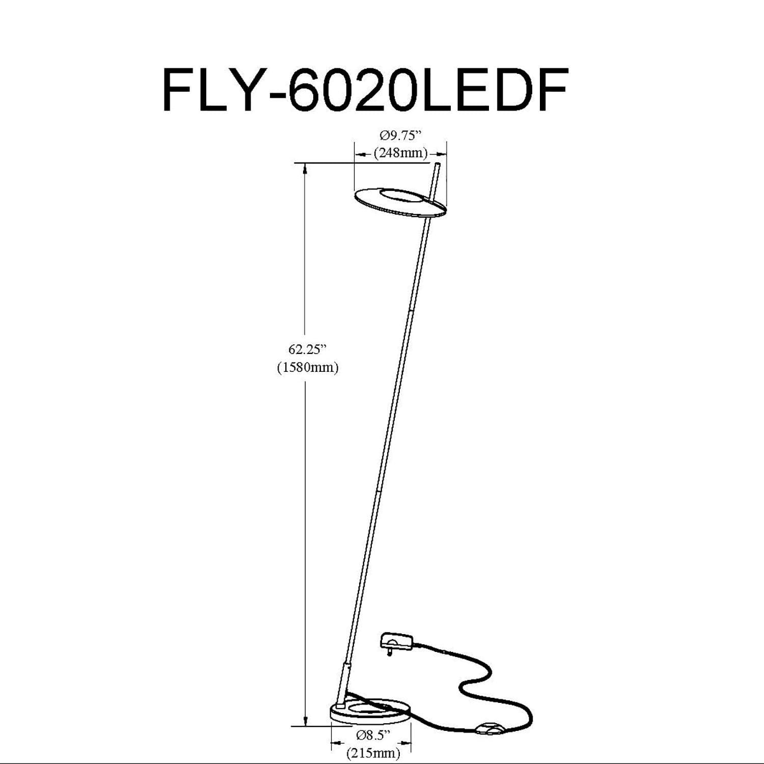Finley Floor Lamp - 20W - Satin Chrome