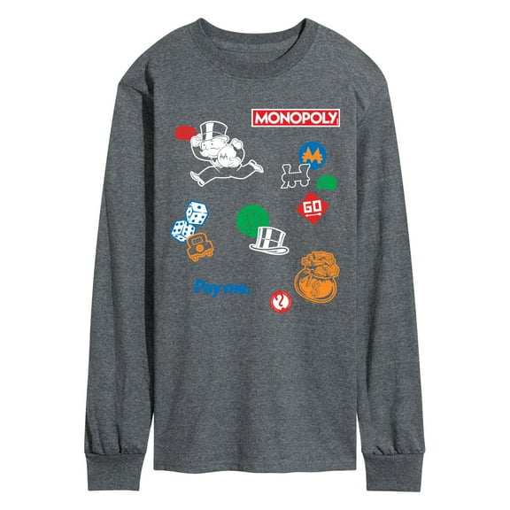 Monopoly - Collage - Men's Long Sleeve Graphic T-Shirt