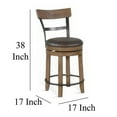 thumbnail image 5 of Yael Swivel Counter Stool Chair Set of 2, Gray Faux Leather Brown Wood, 5 of 6