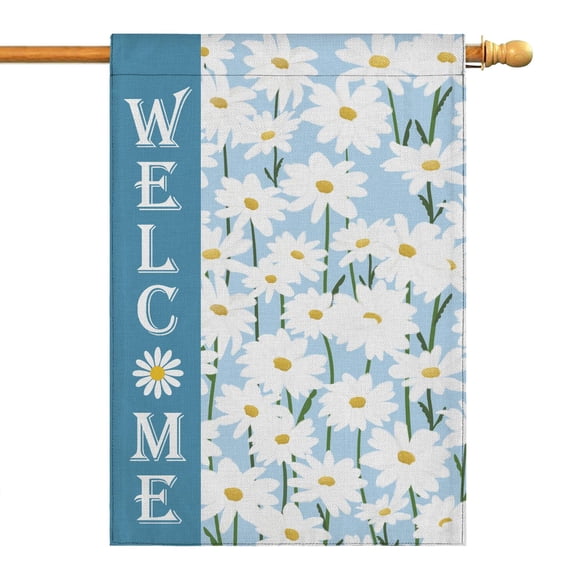 Spring Summer Daisy Garden Flag 28x40 Inch Double Side for Outdoor Courtyard Garden Decor Flowers Welcome Holiday Flag for Outside Decoration