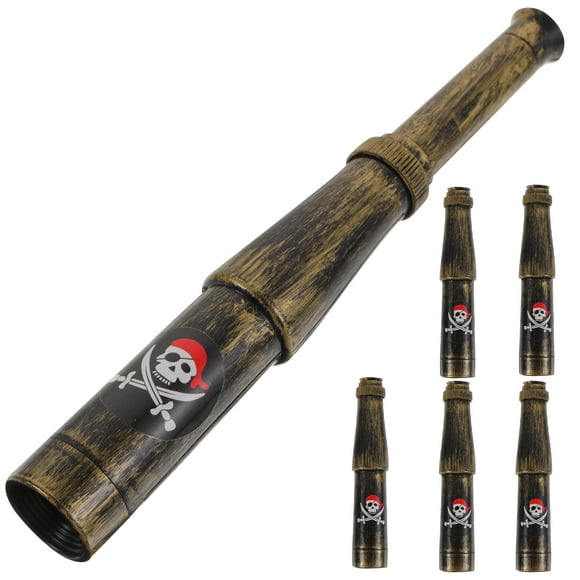Milisten 6pcs Plastic Pirate Telescopes Pirate Party Costume Monocular Telescopes for Kids