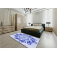 thumbnail image 5 of Ahgly Company Machine Washable Indoor Round Transitional Heavenly Blue Area Rugs, 4' Round, 5 of 7