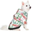 thumbnail image 2 of Honeii Flamingo Flower Print Small Dog Hoodies Pet Hooded Sweatshirts Fall Winter Puppy Cat Sweaters Warm Clothes for Small Dogs Outfits Costume-Large, 2 of 7