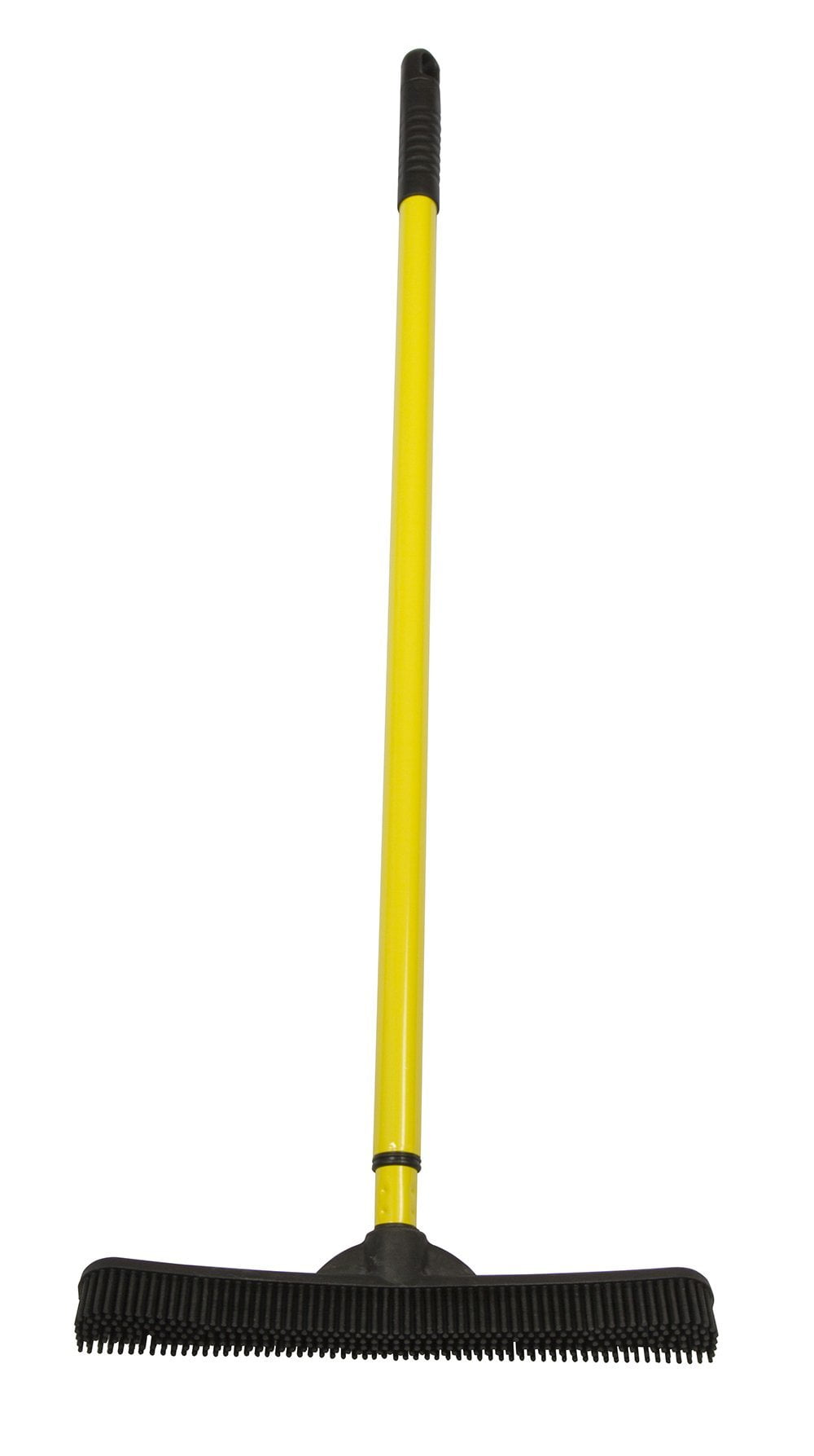 Adjustable Pole Built-in Squeegee,Pet Hair Broom Carpet Rake Long Handle Brush for Sweeping Hardwood Floor Tile Windows Rubber Push Broom and Dustpan Set-Dog Hair Remover Broom Rubber Broom