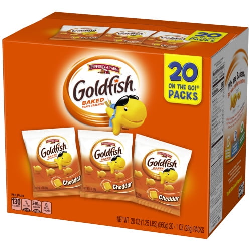 Pepperidge Farm Goldfish Cheddar Crackers, 20 oz. Multi-pack Box, 20 ...