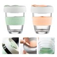 thumbnail image 6 of Visland 350ML Milk cup glass handy coffee cup portable female students with lid cup silicone water cup With Anti-Scalding Sleeve, 6 of 8