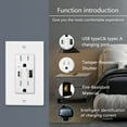 thumbnail image 3 of USB Type C Wall Outlet, ‎GREENCYCLE Dual High Speed Duplex Receptacle 15 Amp, 5.8A USB C &A Charging, Tamper Resistant Wall Plate Included UL Listed, Not for laptops, 1 pack, 3 of 6