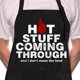 thumbnail image 1 of Rosoz Funny Bbq Delantales De Chef Negros Para Hombres Hot Stuff Coming Through Delantales De Cocina Ajustables Con Bolsillo Impermeable A Prueba De Aceite Día De San Valentín/Cumpleaños, 1 of 1
