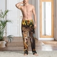 thumbnail image 2 of Fotbe Cute Cow Sunflower Crown A Pantalones de Pijama para Hombre, Pantalones de Dormir, Pantalones de Casa con Cintura Ajustable y Bolsillos-3X-Large, 2 of 6