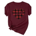 thumbnail image 2 of XCHQRTI Love Heart Shirt for Women Valentine's Day Tshirt Graphic Lovely Short Sleeve Tee, 2 of 3