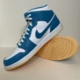 thumbnail image 2 of Ni - ke Ni - ke Air Jordan 1 Mid Aquatone Blue Gold-White Mens Size 15 Sneaker Shoe NIB, 2 of 5
