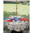 thumbnail image 3 of Outdoor Tablecloth with Umbrella Hole Zipper 4th of July Round Tablecloth 60" Waterproof Outside Table Cloth Blue Red Stars Independence Day Rustic Patio Table Cover Tablecloths for Picnic Party, 3 of 8