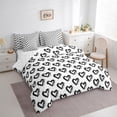 thumbnail image 4 of Homewish Cute Loves Pattern 7-Piece Twin Bedding Sets,Abstract Graffiti Bedding Comforter Set,White Black Sheet Sets For Girls Kids,Ultra Soft Home Decor Reversible, 4 of 9