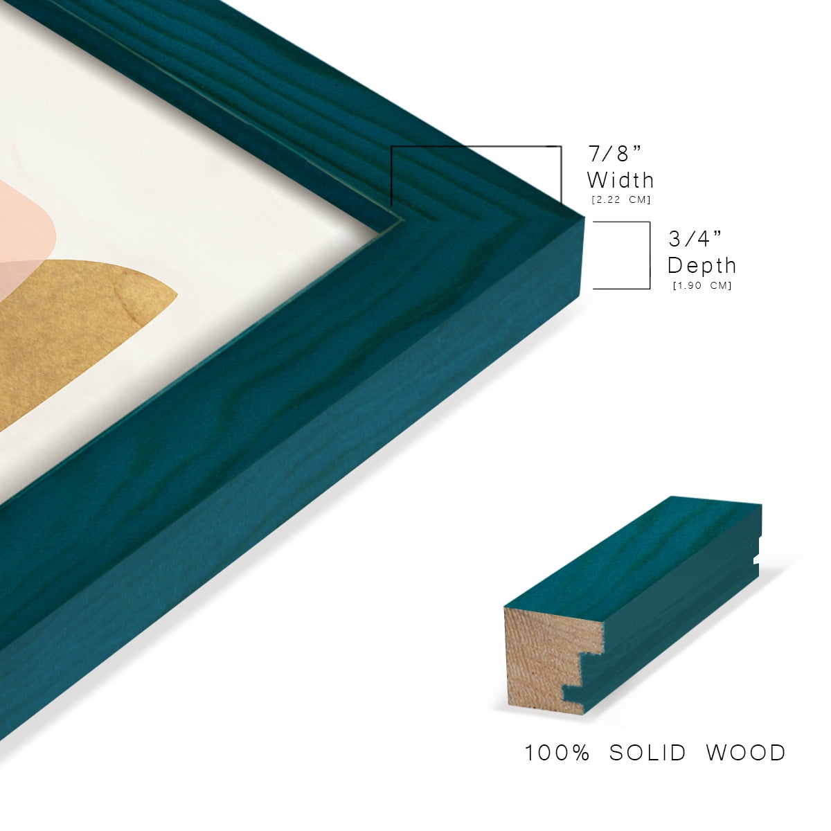 Mod Pods I -Framed Print w/glass-Ocean Blue
