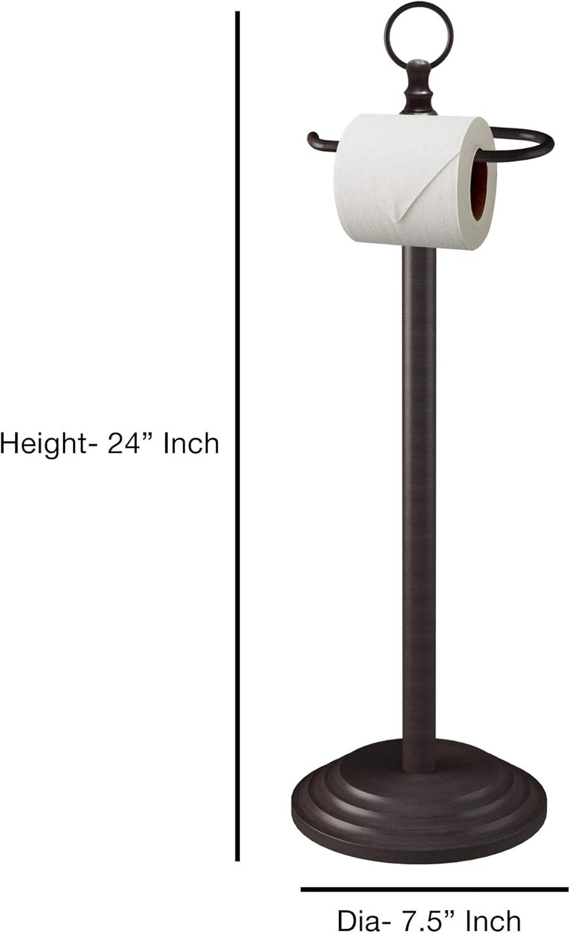 nu steel Stainless Steel Freestanding Toilet Tissue Paper Roll Holder & Dispenser for Bathrooms & Storage, Oil Rubbed Bronze TGORB13H
