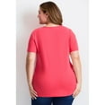thumbnail image 2 of Avenue Women's Plus Size Triple Keyhole Short Sleeve Tee, 2 of 2