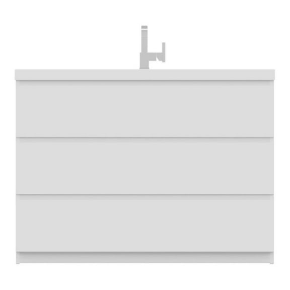 Alya Bath Paterno 48" Modern Wood Freestanding Bathroom Vanity in White