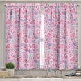 thumbnail image 2 of Ambesonne Cartoon Valance & Curtain, Bows and Buttons Ribbon, 55"x36", Pale Pink and Mauve, 2 of 6